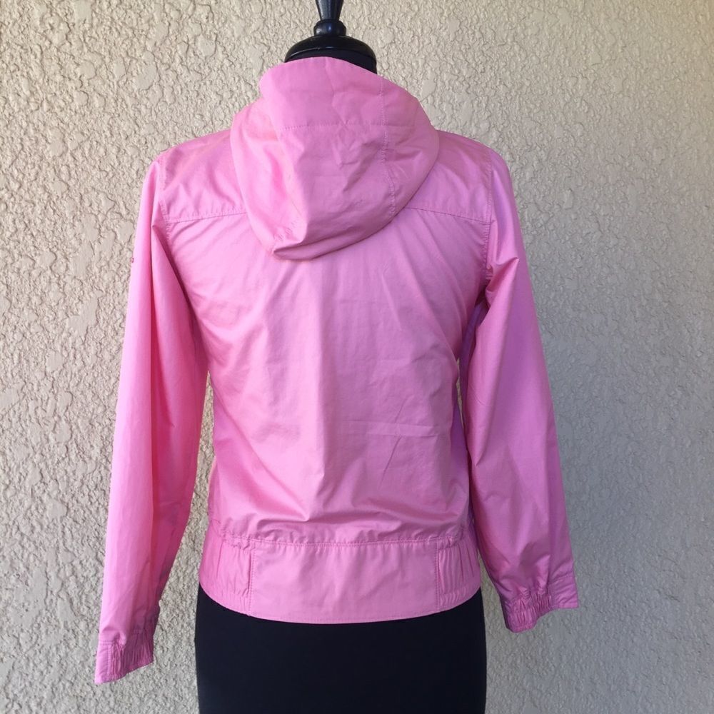 Columbia Pink Windbreaker Hoodie Girls Size 10/12 Lightweight Zip Jacket - Picture 4 of 8